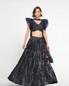 Ethereal Indigo Blue Skirt Top Ensemble